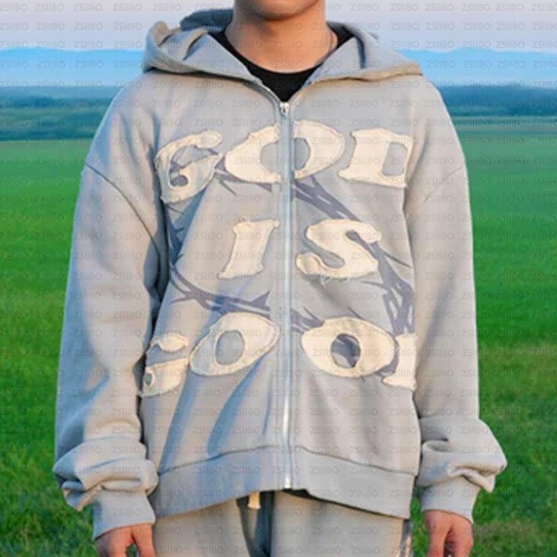 Y2K Mysterious Letter Embroidery Hoodie