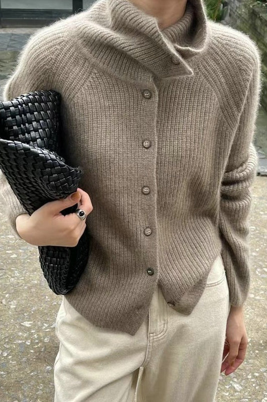 Textured Rib Slim-Fit Knit Cardigan for Chic Layering