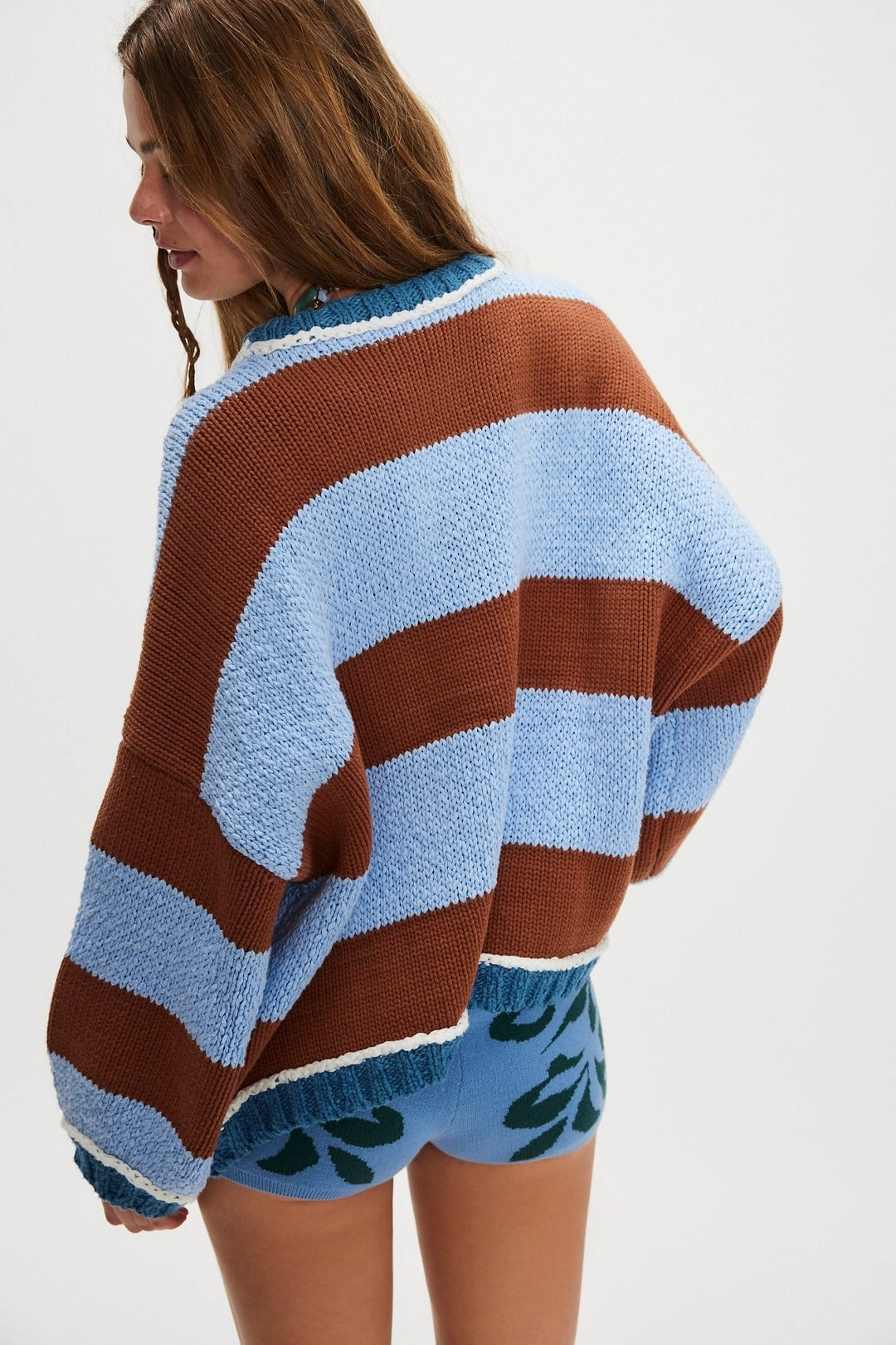 Loose Fit Striped Pullover Sweater