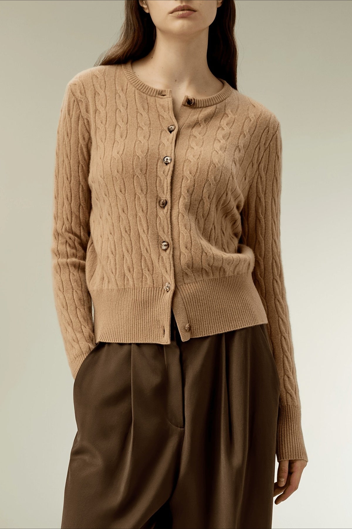 Stylish Cable Knit Button Cardigan for Effortless Elegance