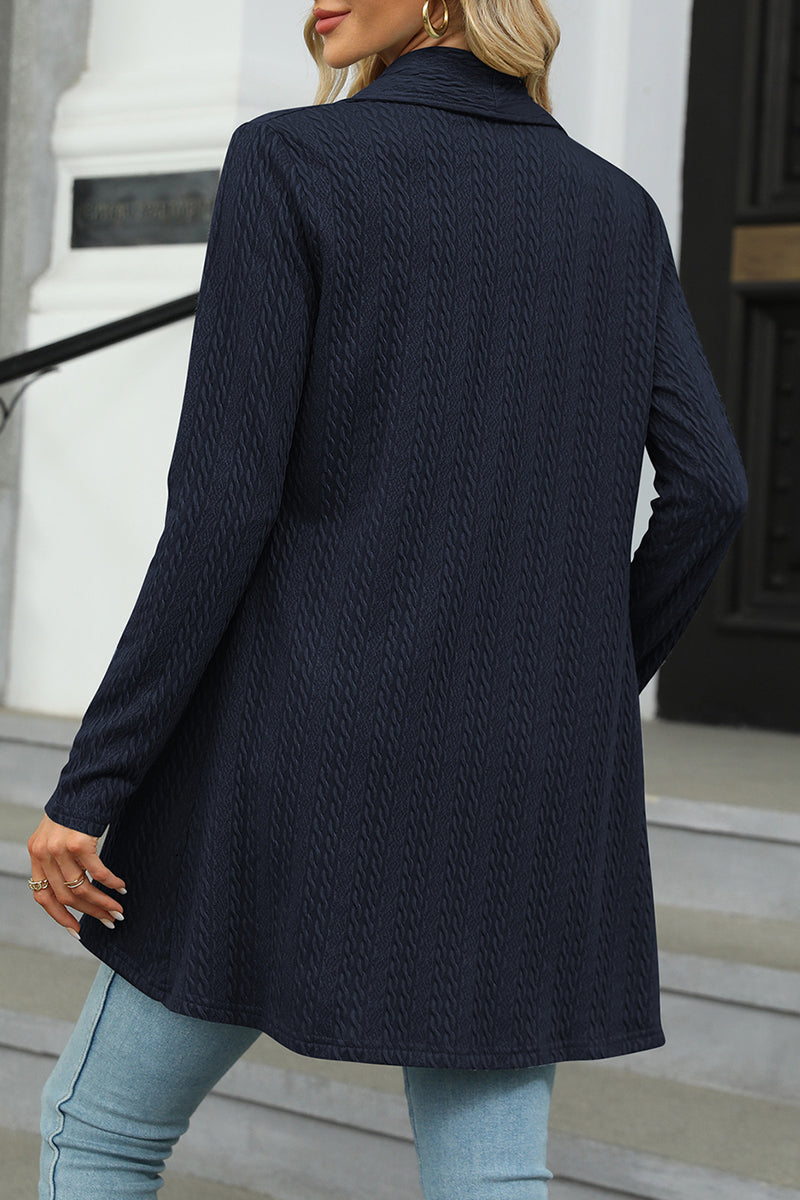 Uniqshe Lapel Loose Knitted Cardigan for Effortless Style