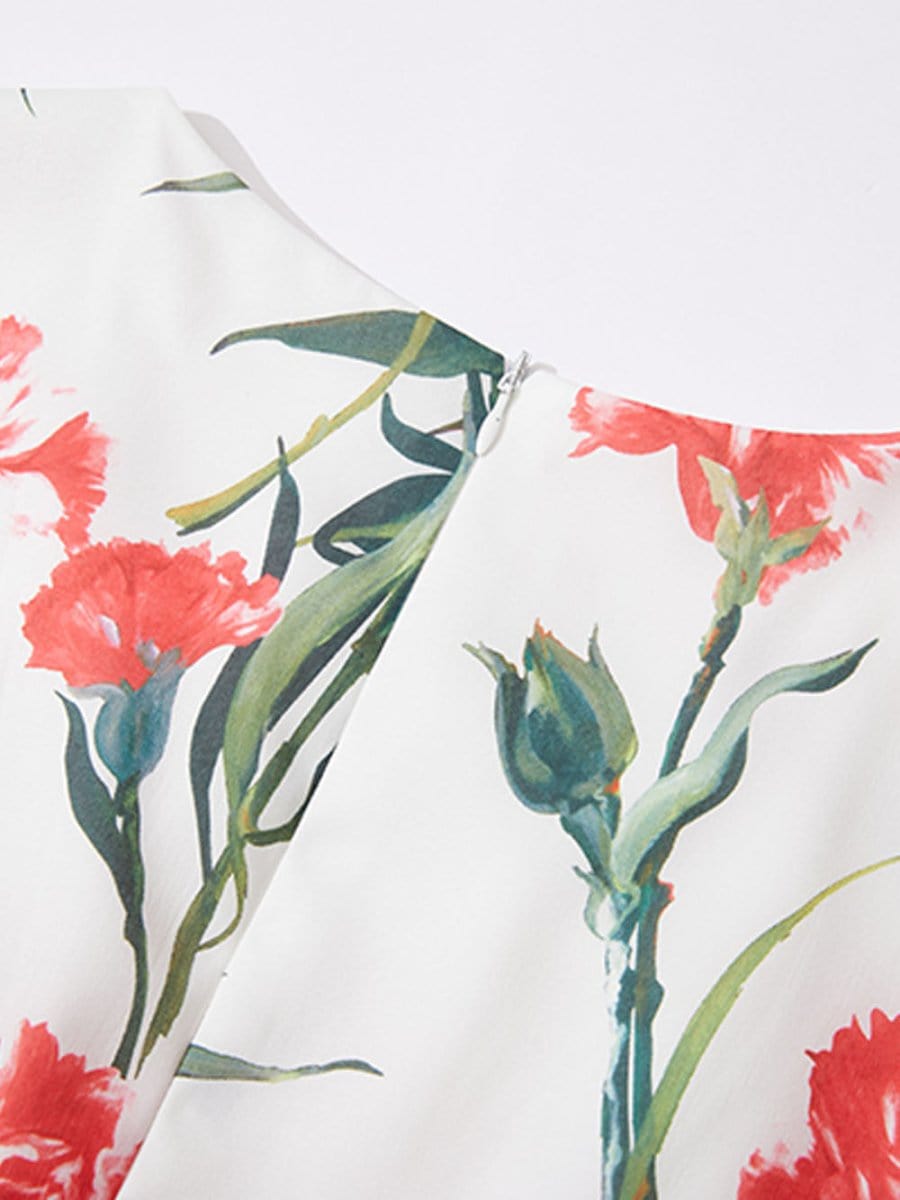 Flower Sleeveless Midi - Fashionpara