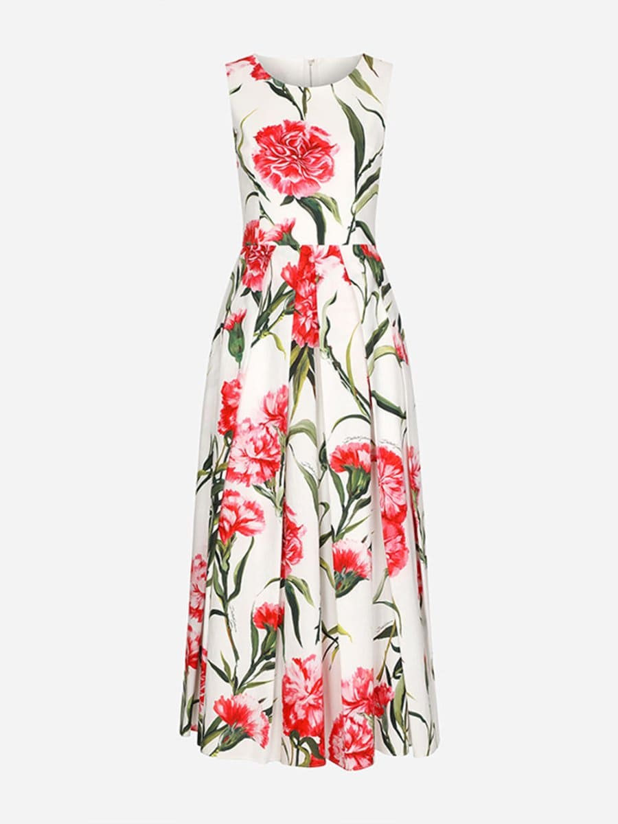 Flower Sleeveless Midi - Fashionpara
