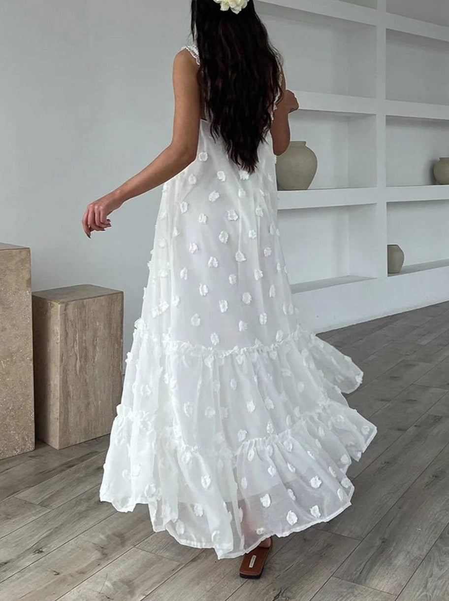 Appliques Sleeveless Maxi - Fashionpara