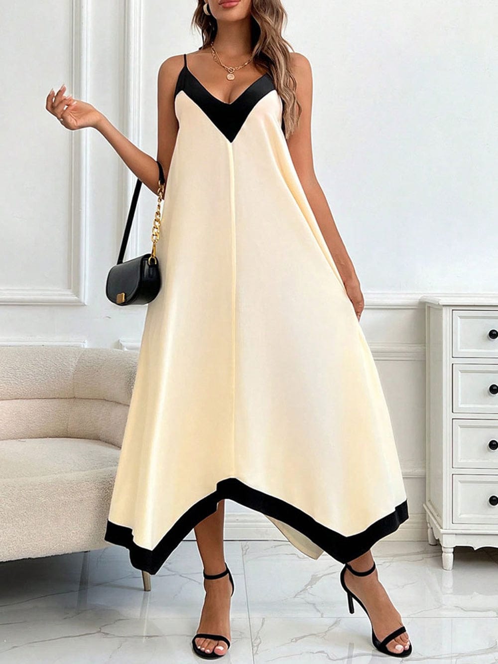Asymmetrical Midi Dress - Fashionpara