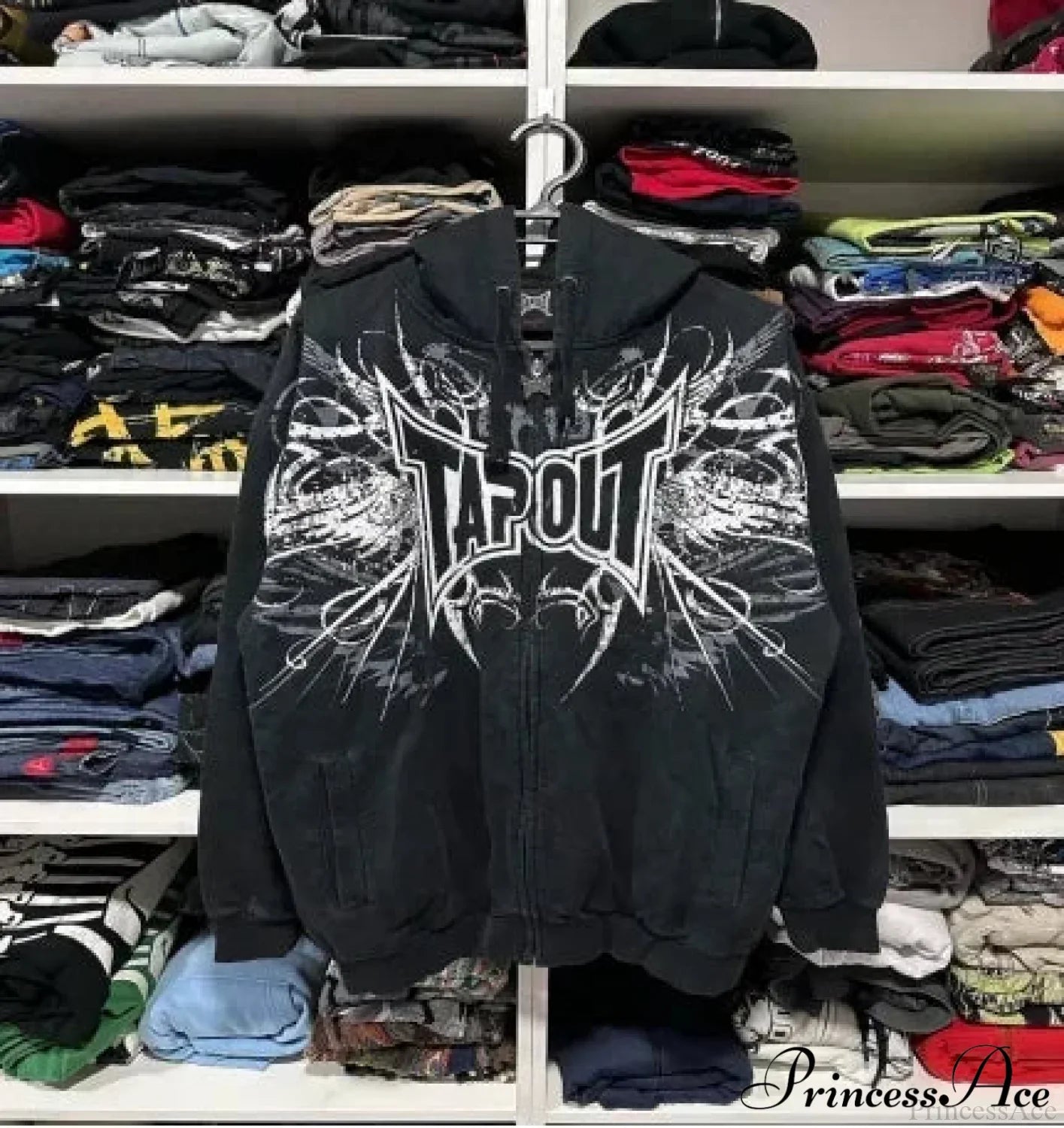 Dark Antique Large Design Hoodie Black / M