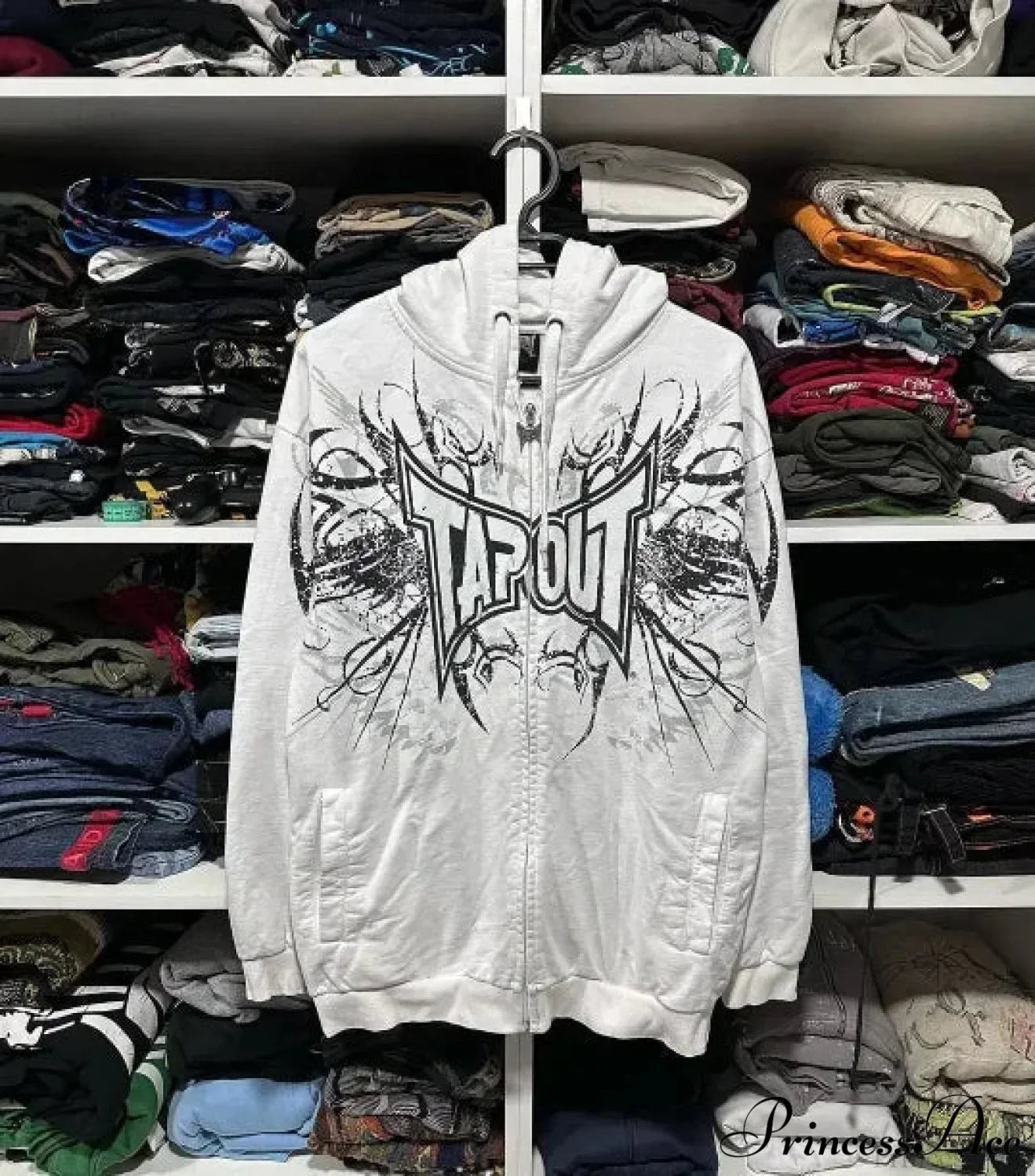 Dark Antique Large Design Hoodie White / M