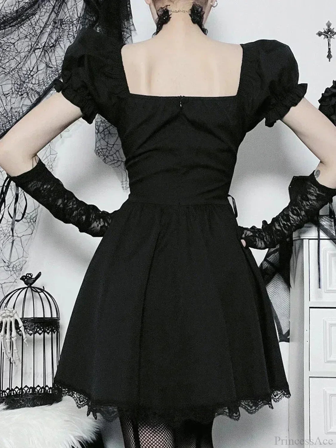 V-Neck Sleeveless Corset Bodycon Mini Dress in black - View 5