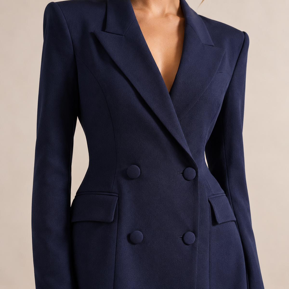 Double Breasted Long Sleeve Blazer Mini Dress 14