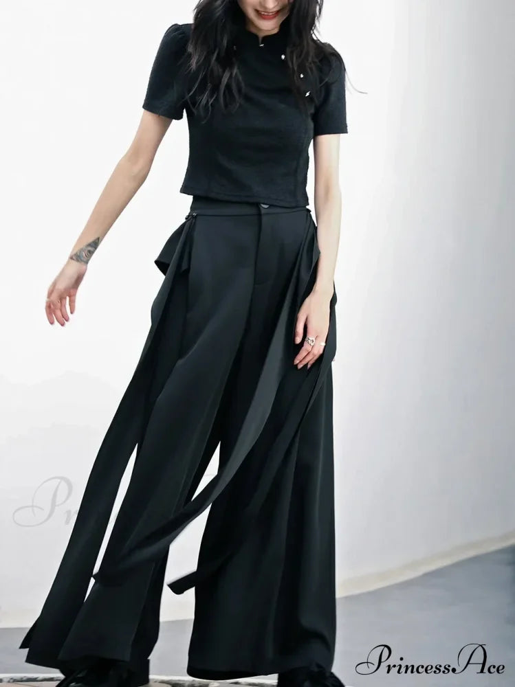 Dark Design Détachable Patch Large Leggings Vintage Pants