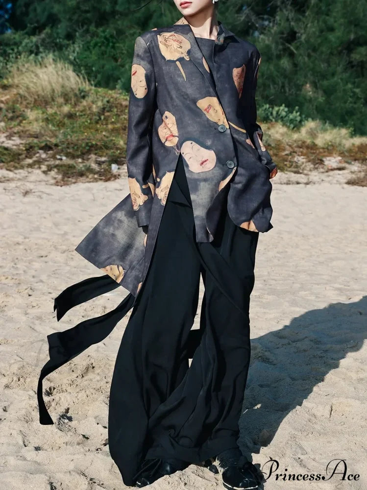 Dark Design Détachable Patch Large Leggings Vintage Pants