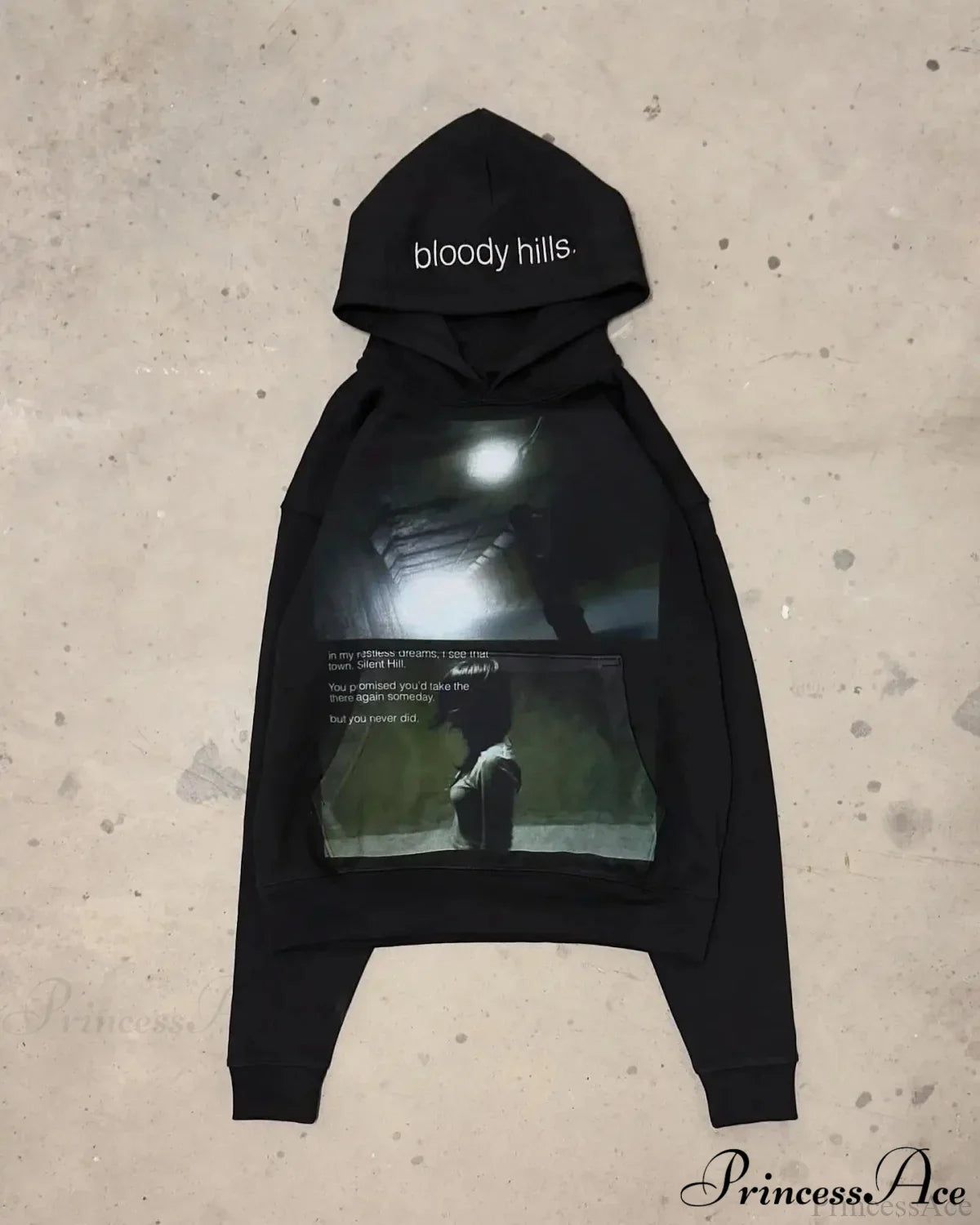 Dark Dirty Pictorial Print Hoodie black3 / M