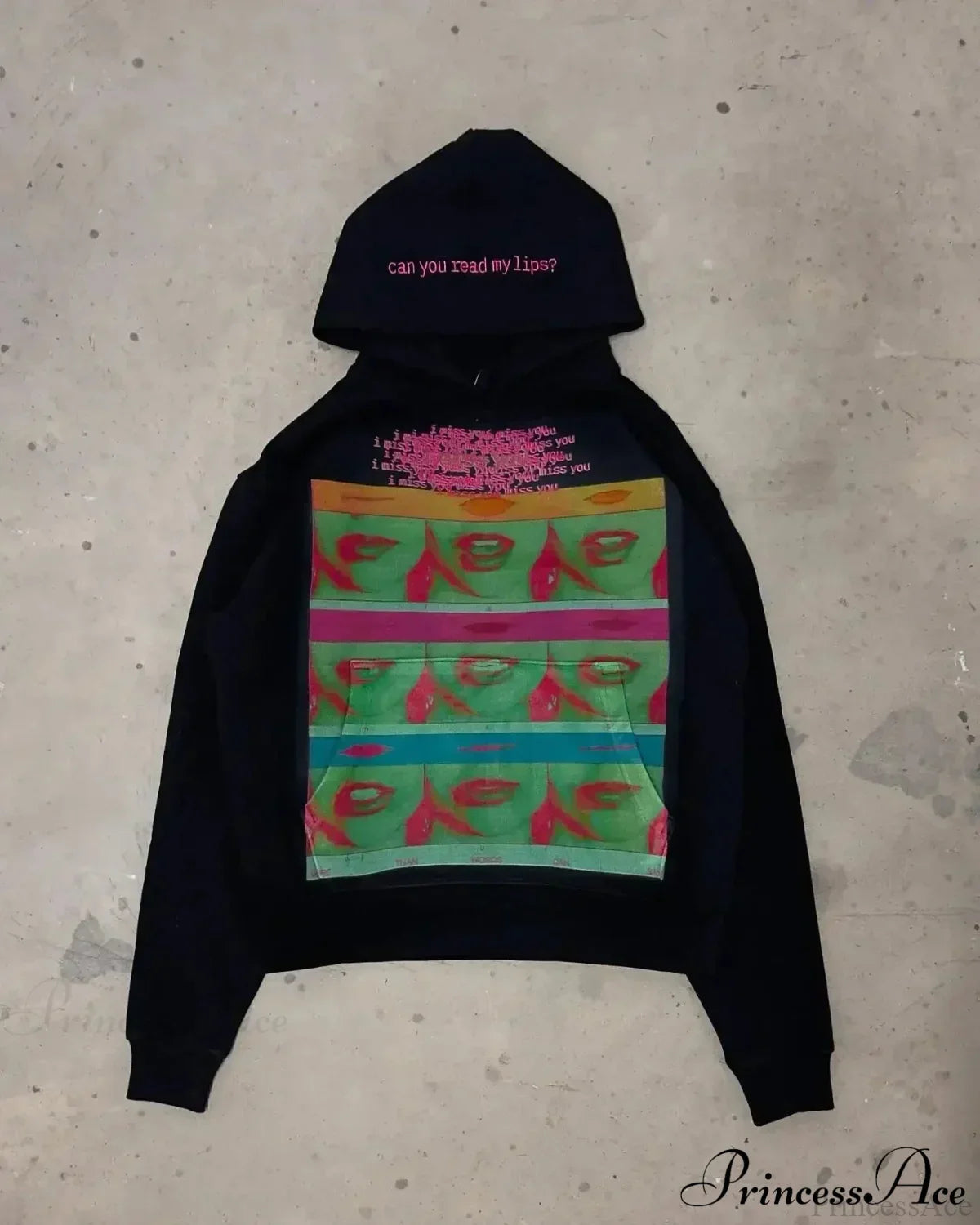 Dark Dirty Pictorial Print Hoodie black4 / M