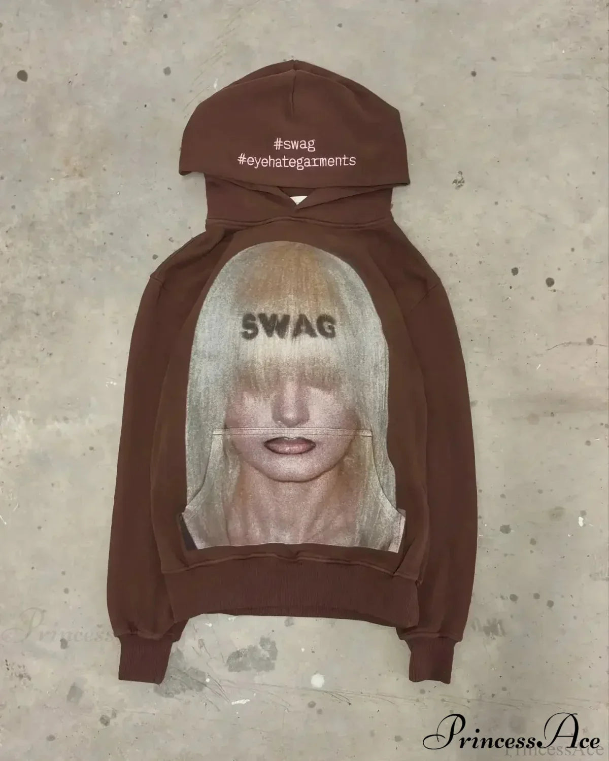 Dark Dirty Pictorial Print Hoodie brown / M