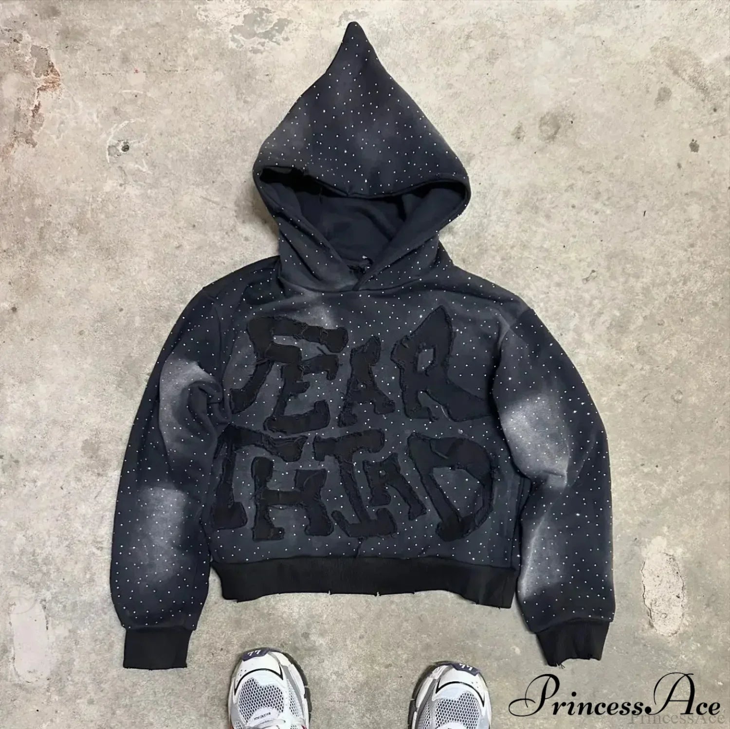 Dark Flash Diamond Patch Hoodie - Fashionpara