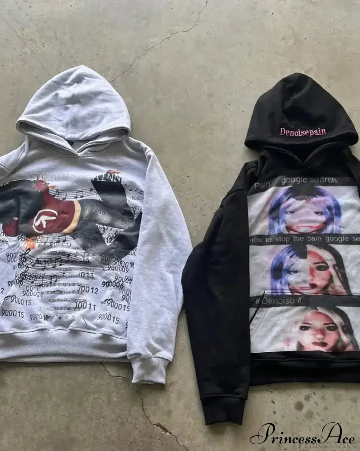 Dark Informal Print Oversized Hoodie