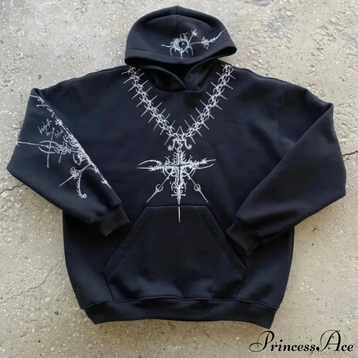 Dark Pattern Print Informal Hoodie