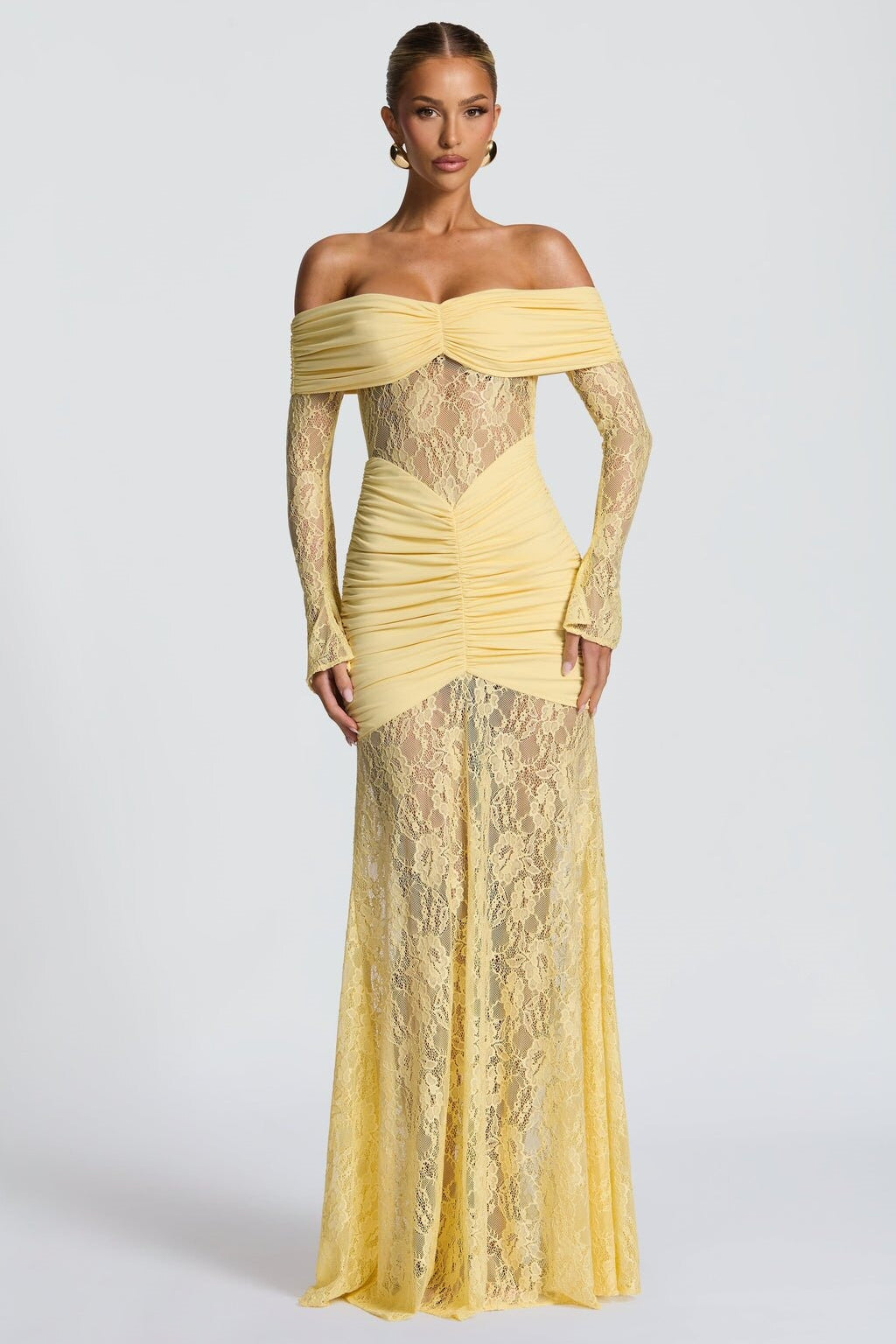 Backless Halter-Neck Lace Bodycon Maxi Dress