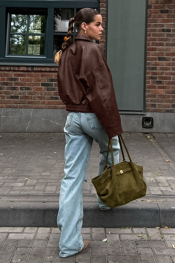 Vintage Brown Leather Jacket 4