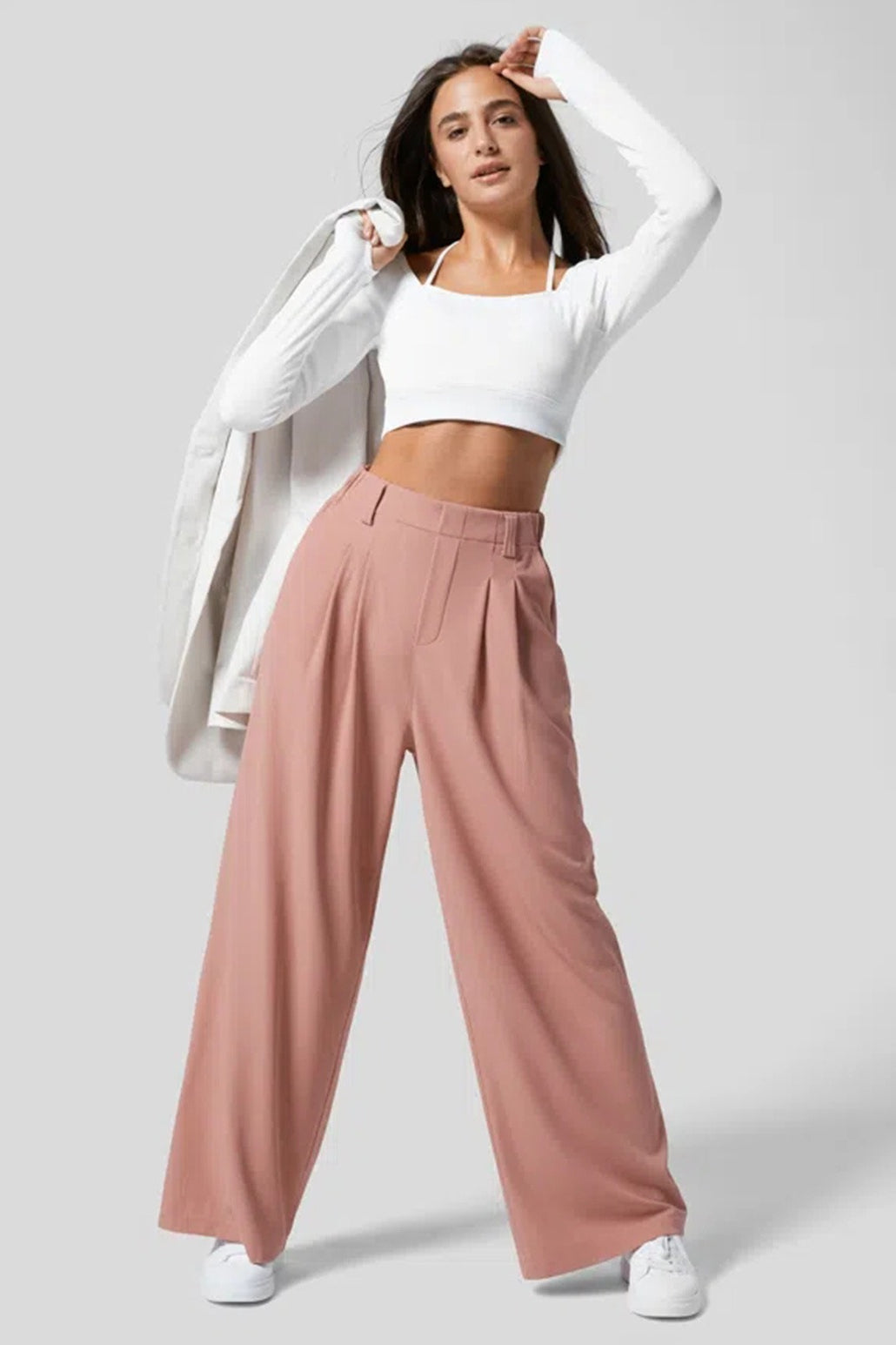 Hip Slimming Wide Leg Relaxed Knit Pants