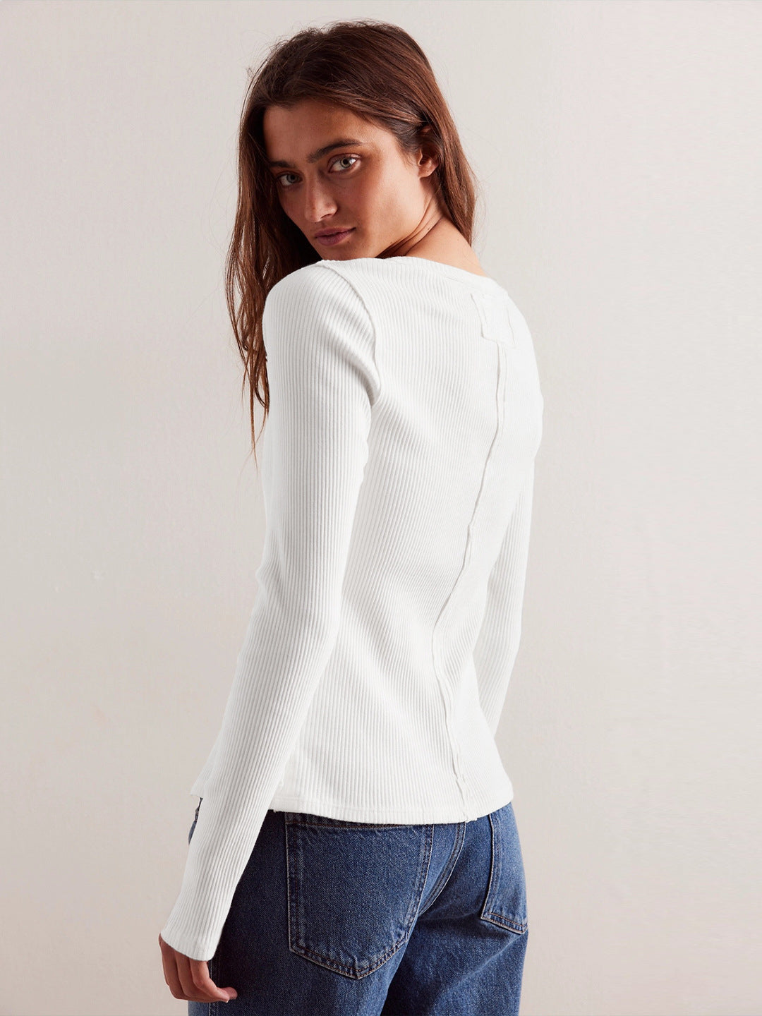 Buttoned Ribbed Knit Cardigan 4