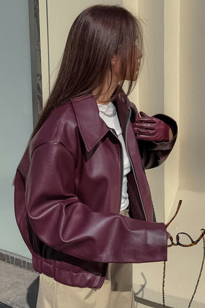 Vintage Matte Leather Biker Jacket 3
