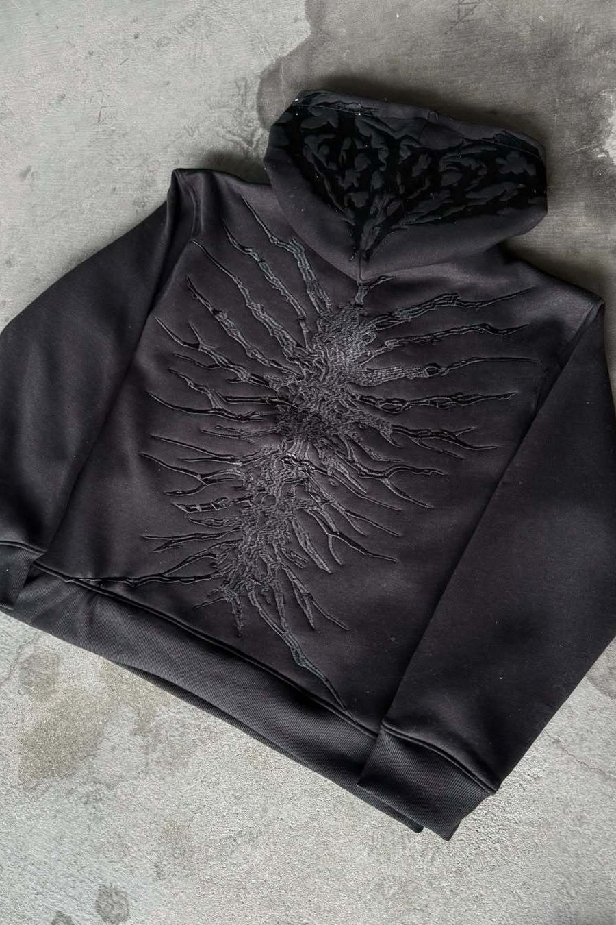 Vintage Washed Patchwork Hoodie