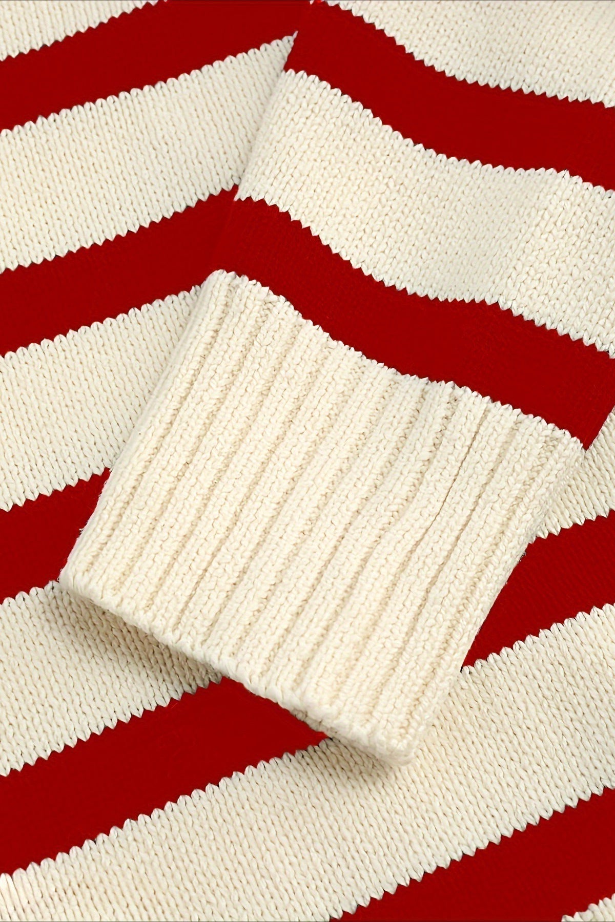 Striped Wool Collar V-Neck Sweater 10