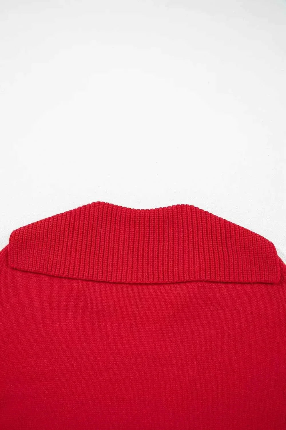 Ribbed Hem Long Sleeve Sweater