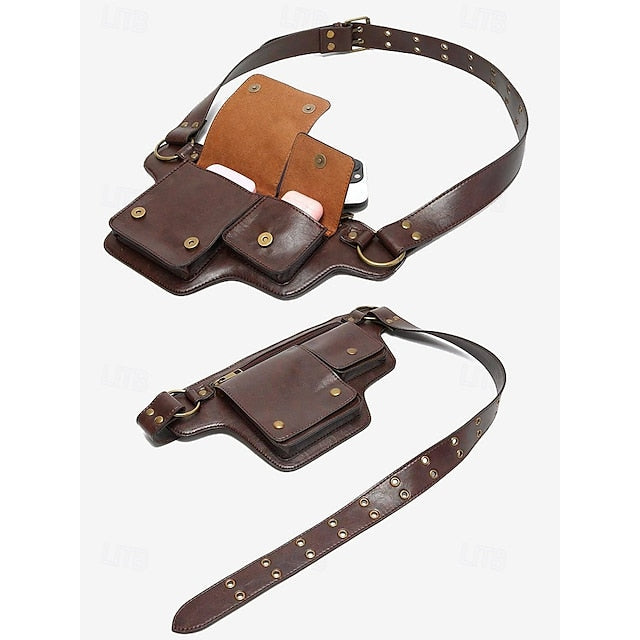 Utility Bag with Vintage Belt Leather Faux