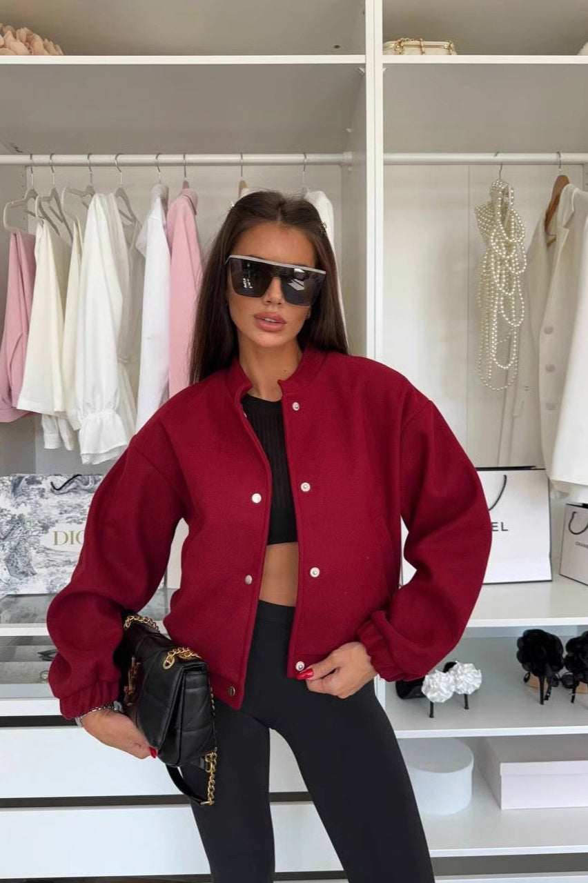 Short Wool Flight Jacket