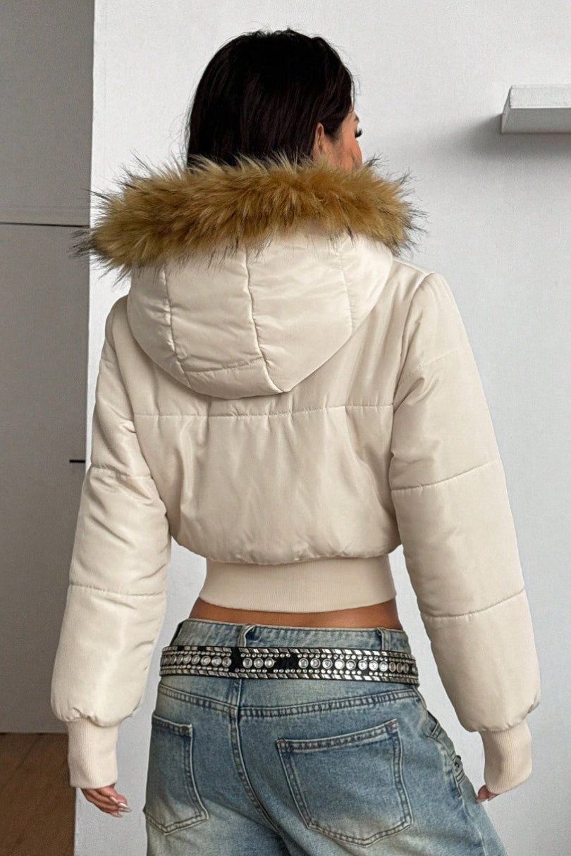 Slim Padded Zip Coat - Fashionpara