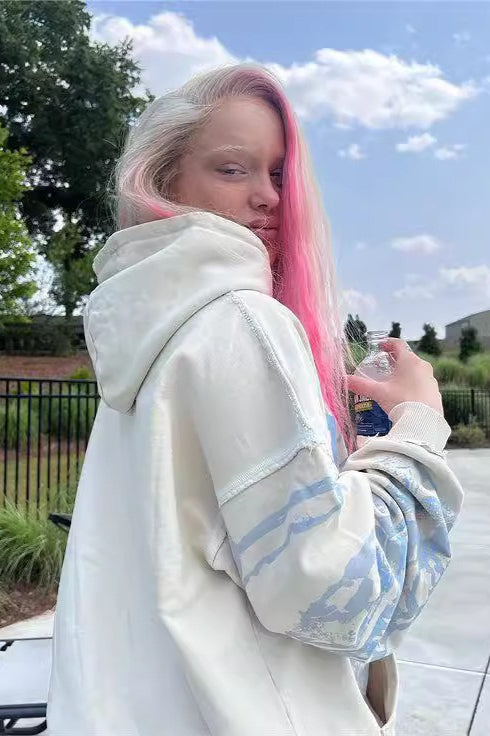 Casual Printed Pullover Hoodie - Fashionpara