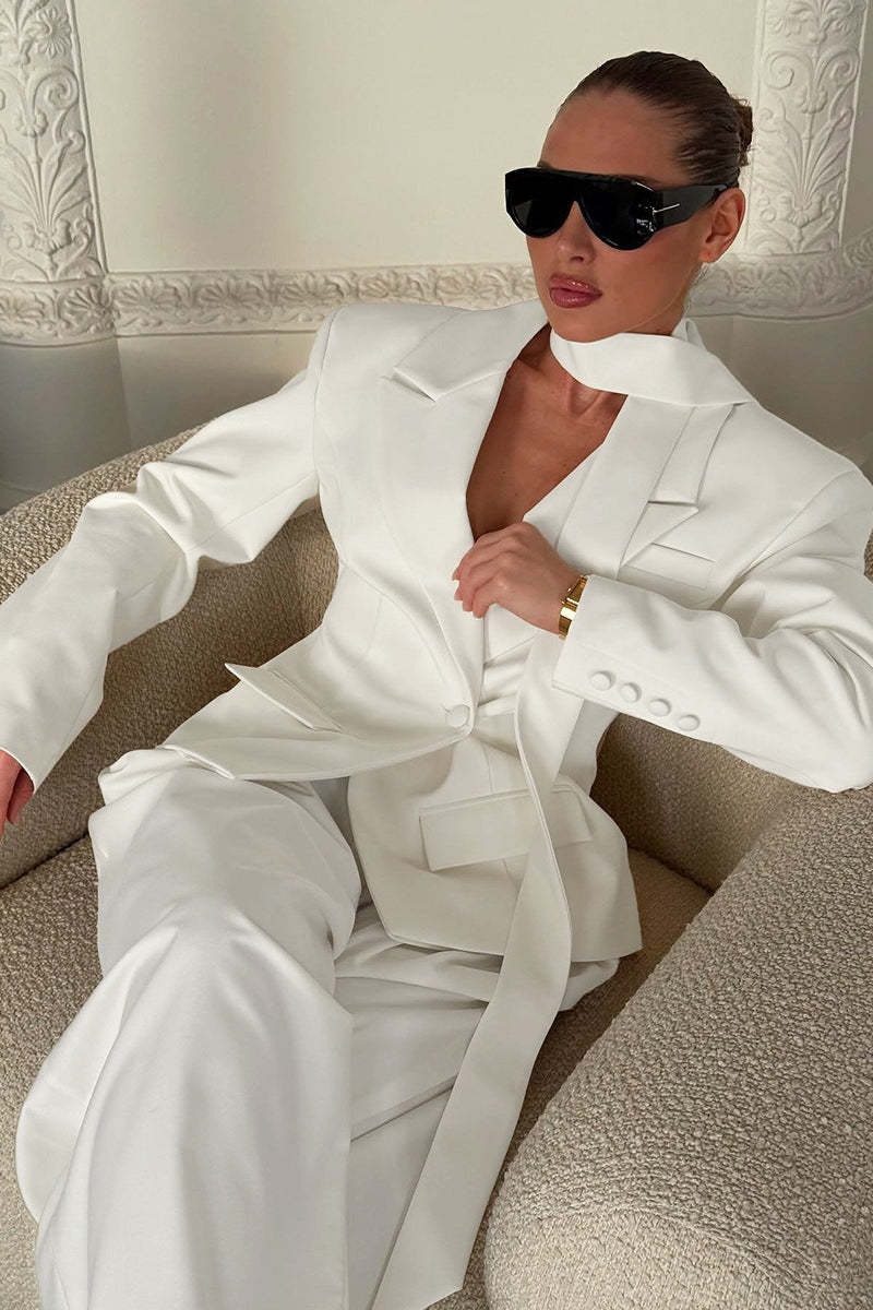 Belted Short Blazer Coat - Fashionpara