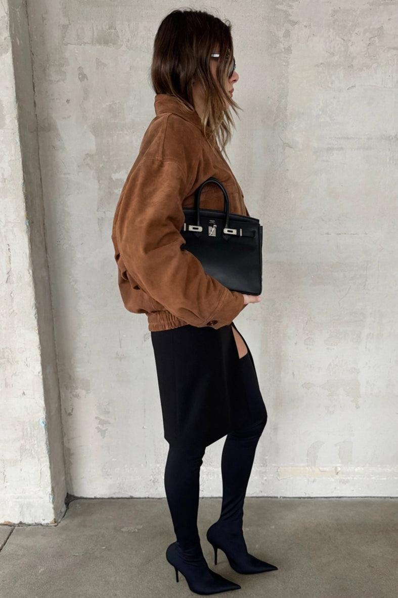 Faux Suede Zip Front Jacket 2