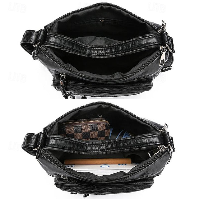 Leather Multiple with Bag Quilted Crossbody Faux