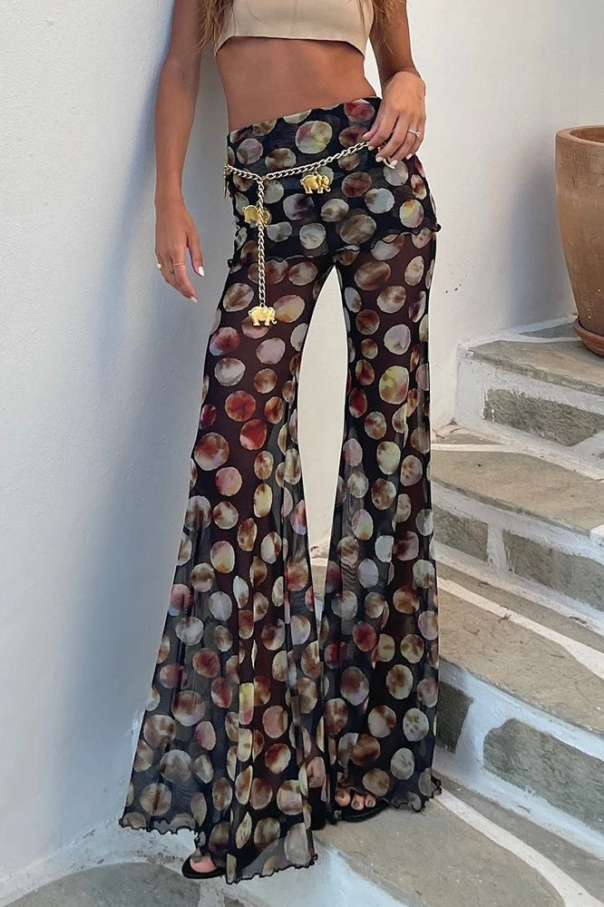 Leopard Print Wide Leg Trousers