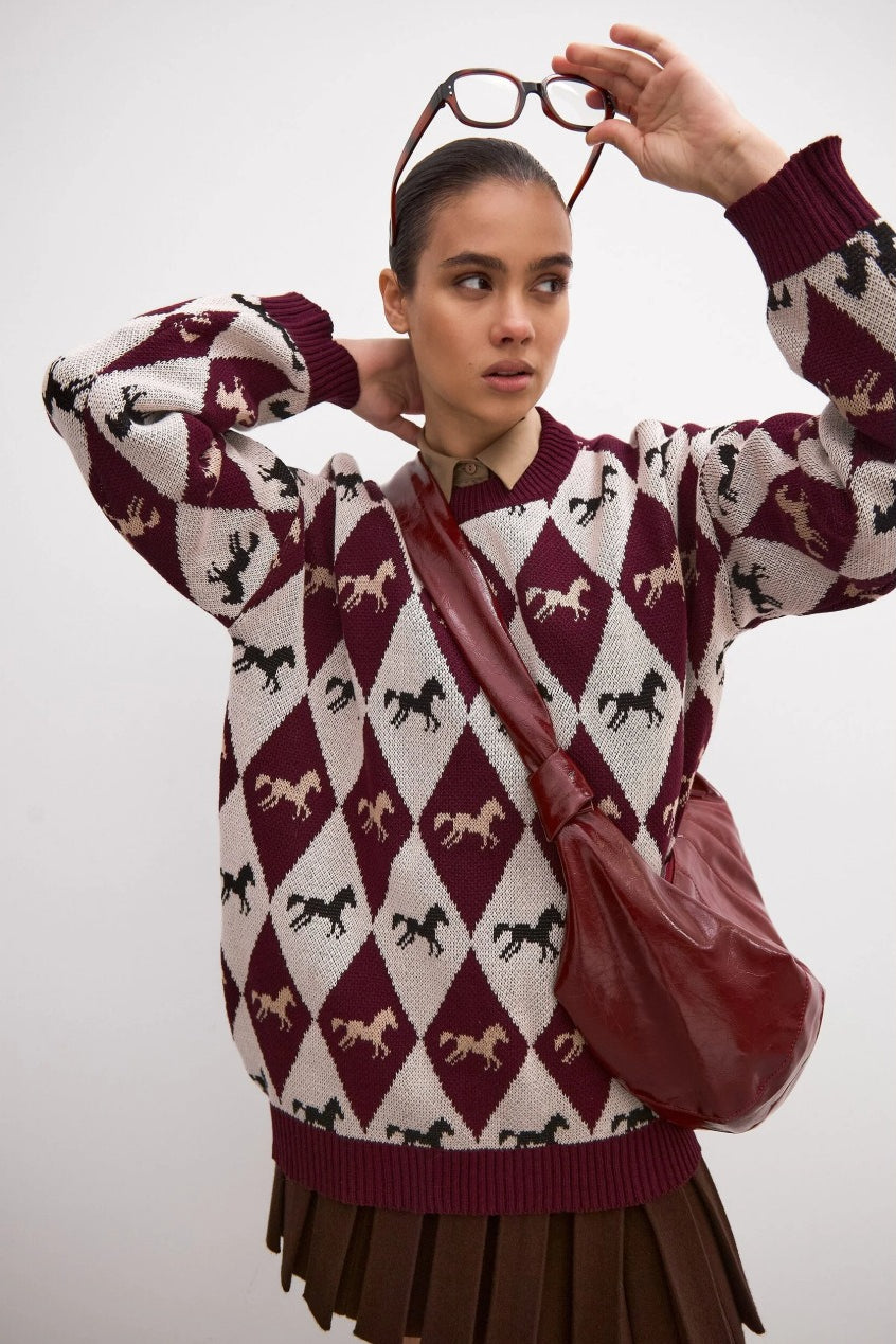 PrincessAce Colorblock Knit Sweater for Effortless Style