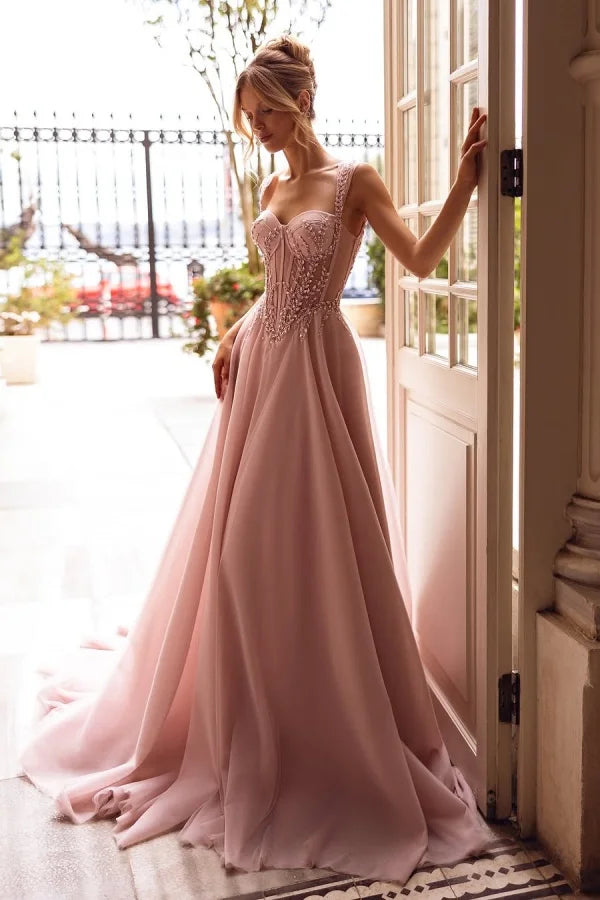 Gorgeous Chiffon Beadings Sweetheart Evening Dress ZT0414