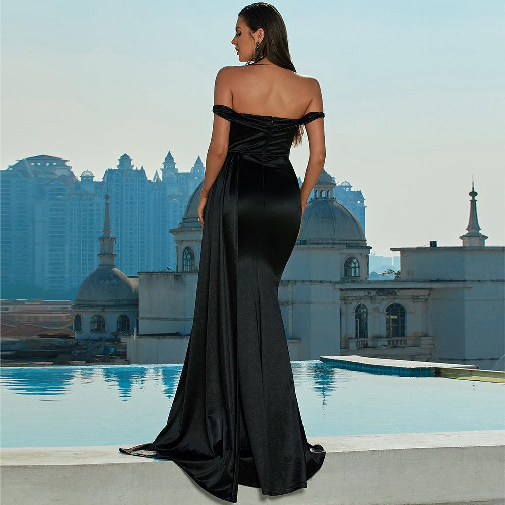 Satin Royale Ribboned Bodycon Dress - Fashionpara