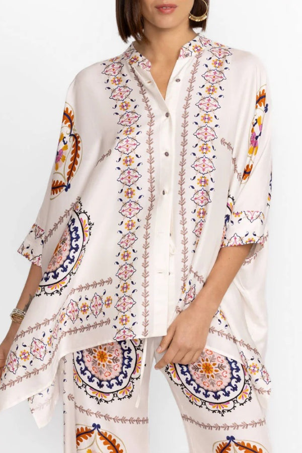 Fashion Positioning Print Shirt & Pants Two-piece Set - Fashionpara