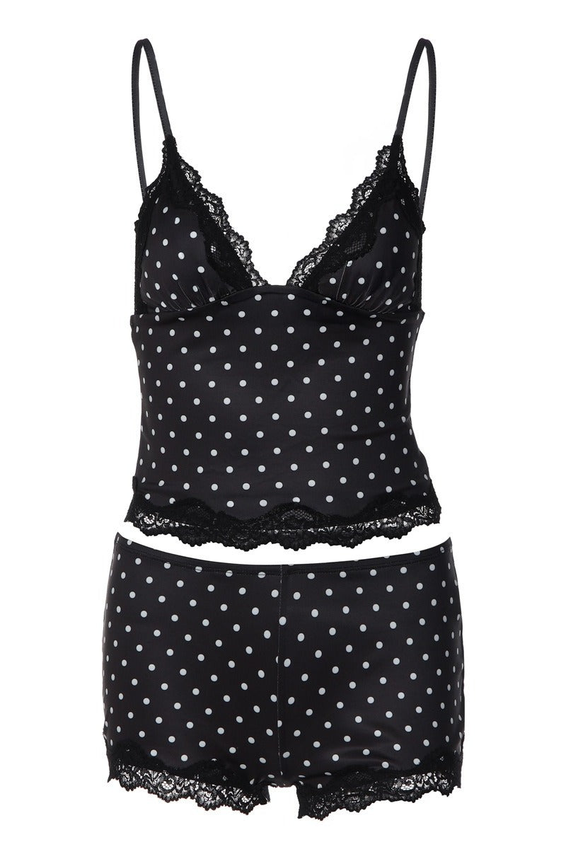 Lace Trim Cami Top and Shorts Set