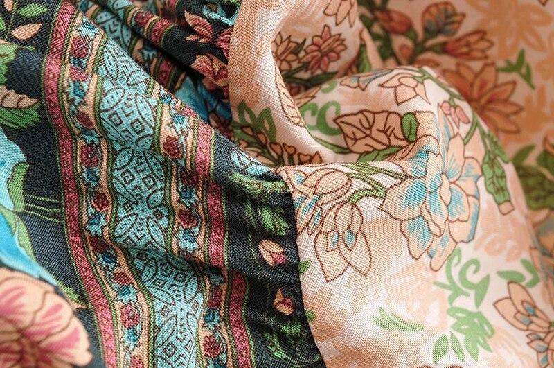 Boho Floral V-Neck Flutter Sleeve Wrap Mini Dress 15