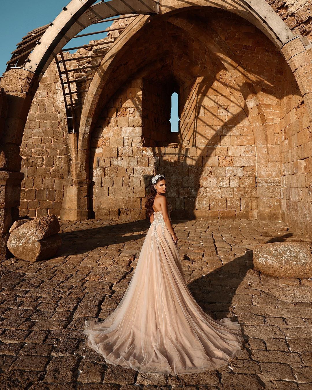 Designer Sweetheart Long A-line Glittering Lace Wedding Dress with High Slit - Fashionpara