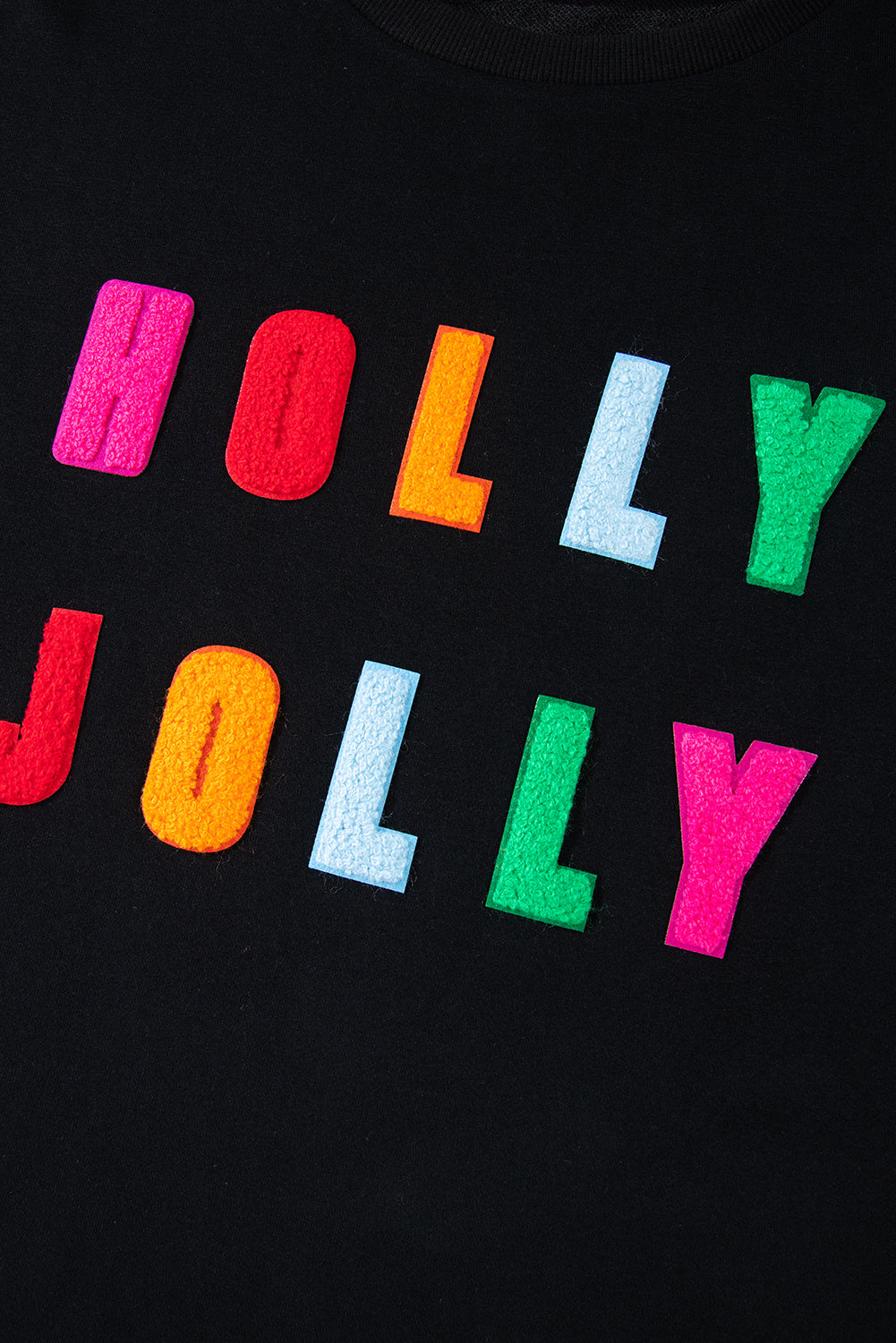 Bonbon Chenille Holly Jolly Graphic Long Sleeve Top