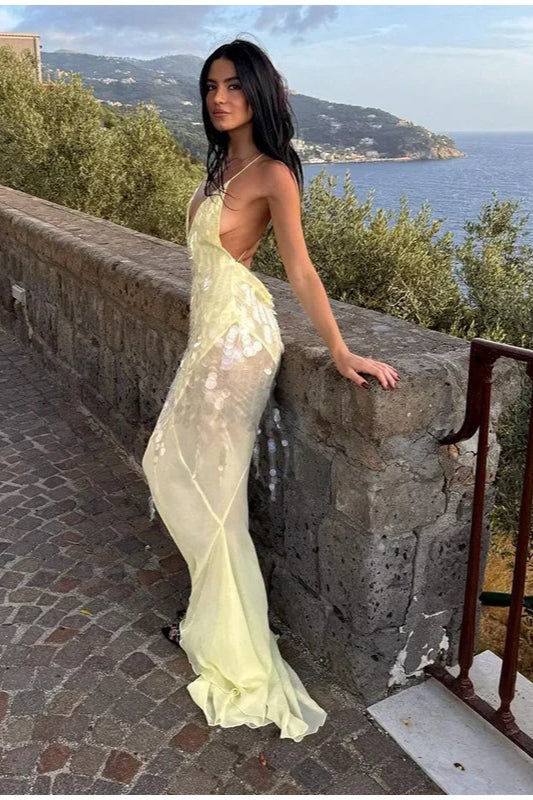 Sexy Sequins Backless Maxi Dress - View 2