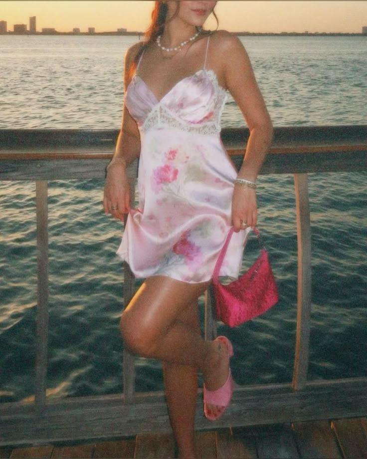 A Line Pink Flora Prom Dress ,Evening Dress,Party Dress - Fashionpara