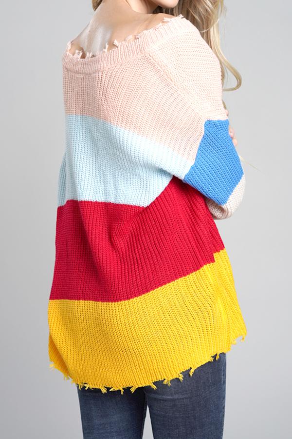 RadyRin Distressed Sweater for Effortless Everyday Style