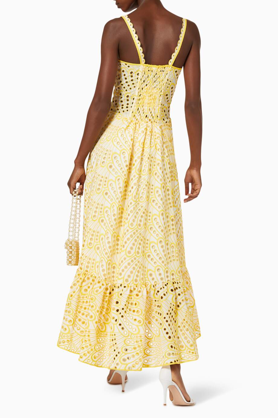 Belinda Embroidered Lace Midi Bustier Dress - View 4