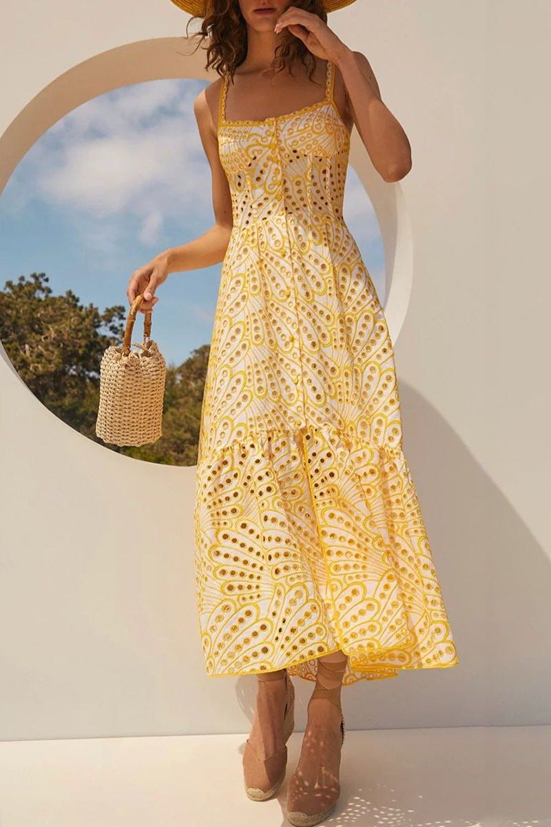 Belinda Embroidered Lace Midi Bustier Dress - View 12